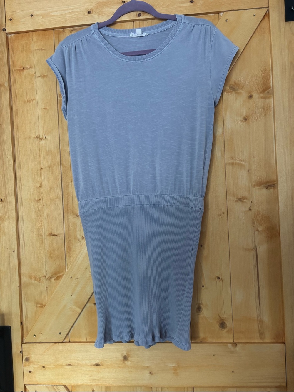 Splendid Akela Lavender Slub & Ribbed Knit Cap Sleeve‎ Dress Size Medium M